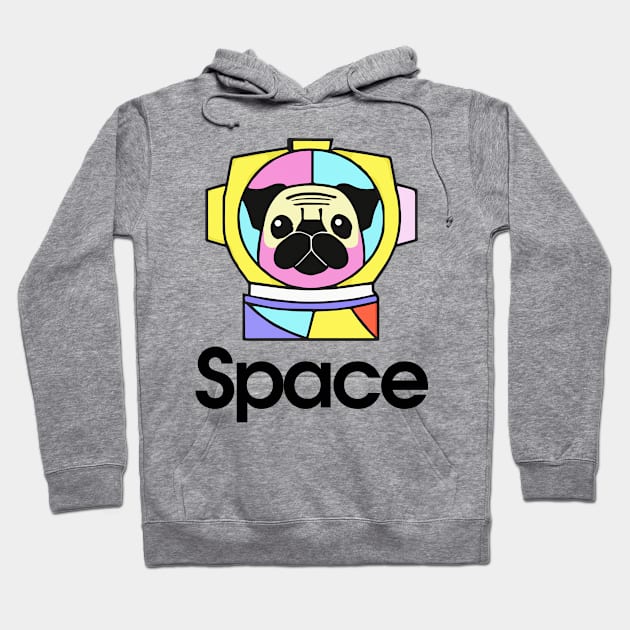 Pug in Space Dog Owner Vintage Funny Pug Kids Boy Girl Hoodie by BetterManufaktur